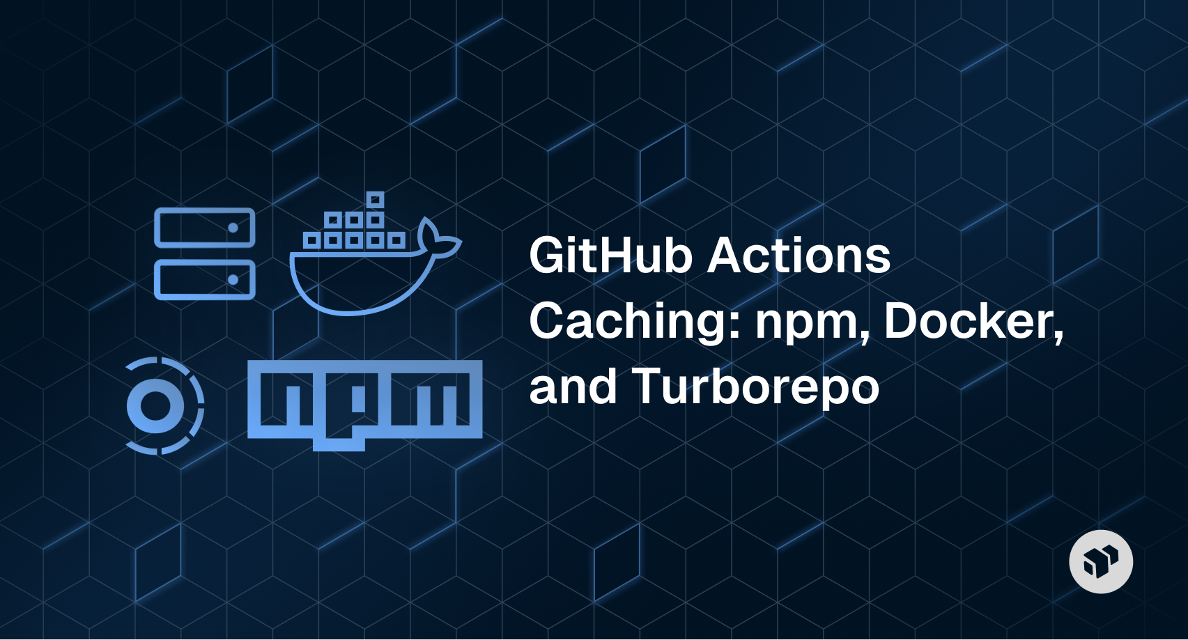 GitHub Actions caching workflow showing optimization of npm installs, Docker layer caching, and Turborepo build performance in continuous integration pipelines.